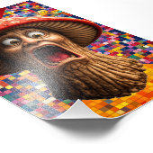 Screaming mushroom man graphic art print fotodruck (Ecke)
