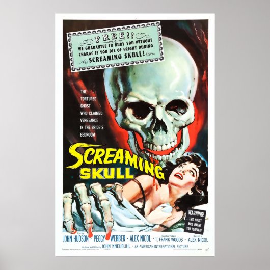 Screaming Skull - Klassischer Horror Poster (Vorne)