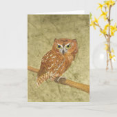 Screech Owl - 'Loudmouth' Karte (Gelbe Blume)