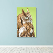 Screech-Uhulportrait Leinwanddruck (Insitu (Holzboden))