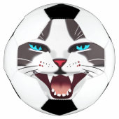 Screeching Blue Mit Augen Cat Fußball (Vorderseite)