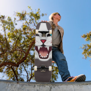 Screeching Blue Mit Augen Cat Skateboard
