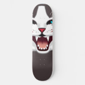 Screeching Blue Mit Augen Cat Skateboard (Vorderseite)