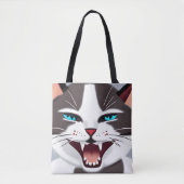 Screeching Blue Mit Augen Cat Tasche (Vorderseite)