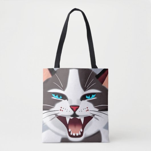 Screeching Blue Mit Augen Cat Tasche (Vorderseite)