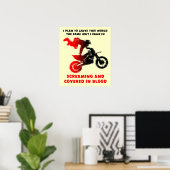 Screening Blood Dirt Bike Motocross Print Poster (Heimbüro)