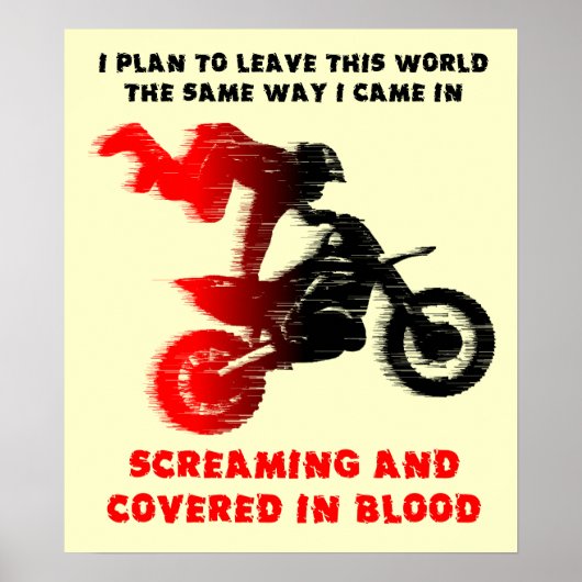 Screening Blood Dirt Bike Motocross Print Poster (Vorne)