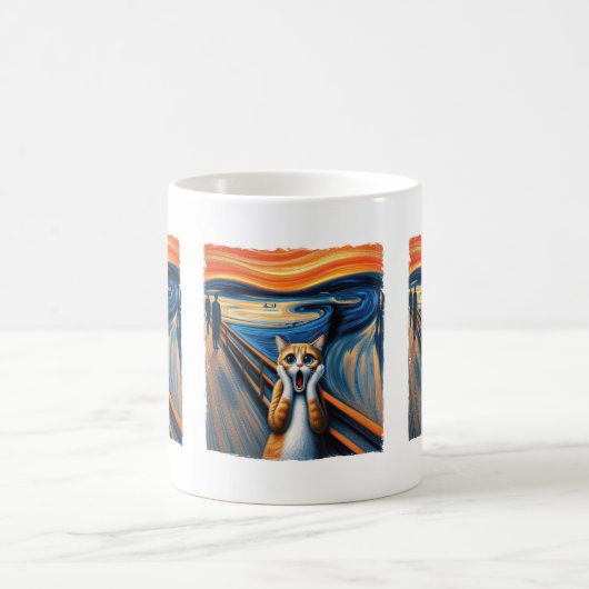 Screening Cat Art Parody Cat Lovers & Pet Eigentüm Kaffeetasse (Mittel)