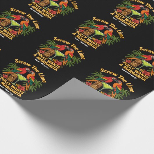 Screening Der Limone Polly Will eine Margarita Fun Geschenkpapier (Ecke)