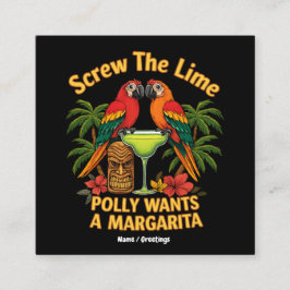 Screening Der Limone Polly Will eine Margarita Fun Quadratische Visitenkarte