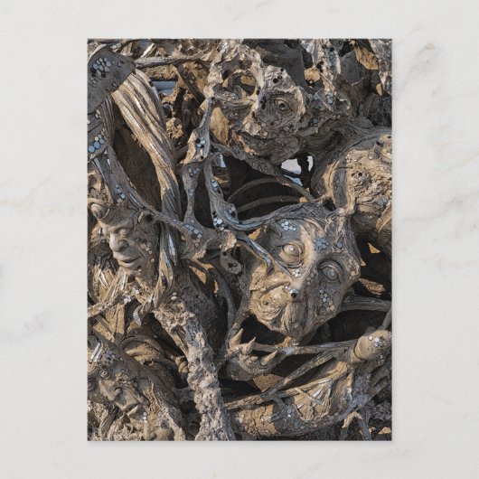 Screening Heads Macabre Sequin Art, White Temple Postkarte (Vorderseite)