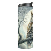 Screening Owl Wasserfarbe Kunst Thermosbecher (Nach links gedreht)