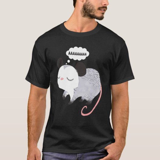 Screening Possum Aaaa Niedlich Opossum Meme Men W T-Shirt (Vorderseite)