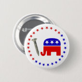 Screening Republikaner Funny Political Rebus Button (Vorne & Hinten)