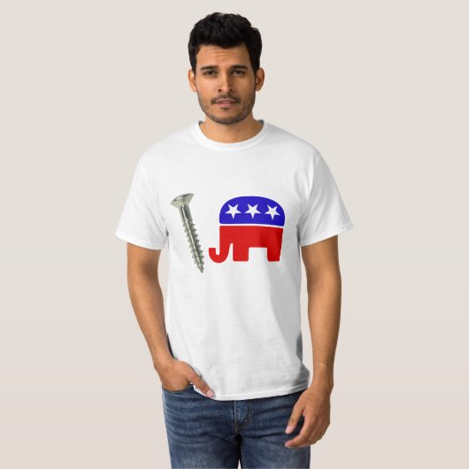 Screening Republikaner Funny Political Rebus T-Shirt (Vorne ganz)
