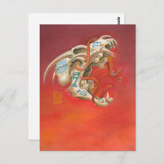 Screening Skull Mini Print Postkarte (Vorne/Hinten)