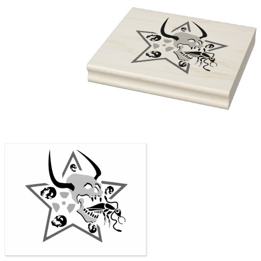Screening Skull Pentagram Gummistempel (Stempel)