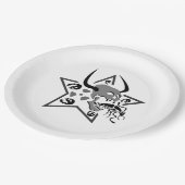 Screening Skull Pentagram Pappteller (Schrägansicht)