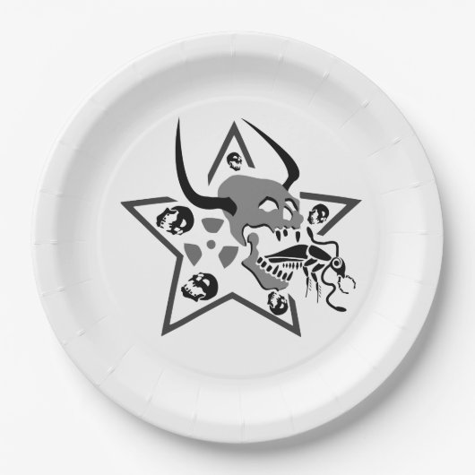 Screening Skull Pentagram Pappteller (Vorderseite)