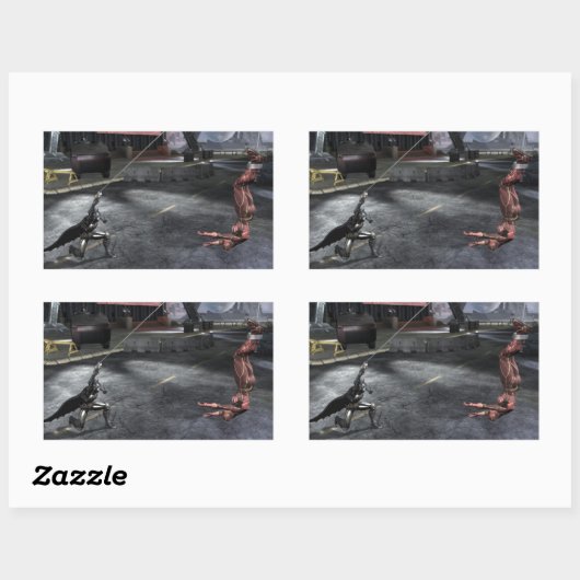 Screenshot: Batman vs Flash Rechteckiger Aufkleber (Blatt)