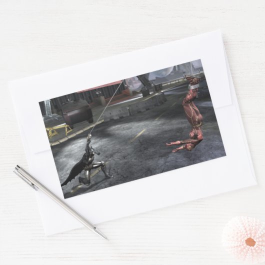 Screenshot: Batman vs Flash Rechteckiger Aufkleber (Umschlag)