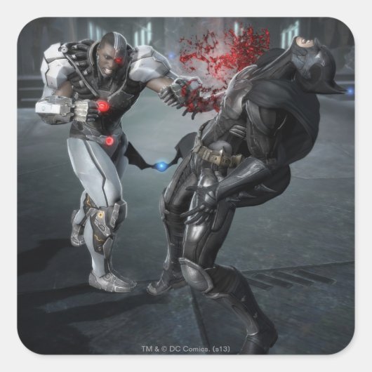 Screenshot: Cyborg vs Batman Quadratischer Aufkleber (Vorderseite)