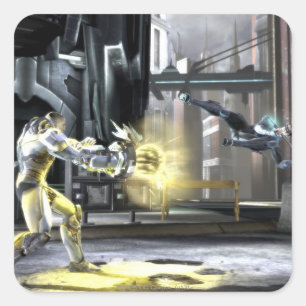 Screenshot: Cyborg vs Nightwing 2 Quadratischer Aufkleber