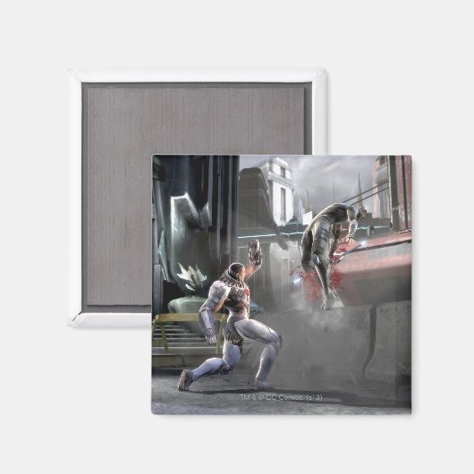 Screenshot: Cyborg vs Nightwing Magnet (Vorderseite/Rückseite)