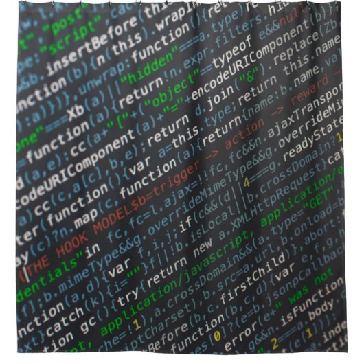 Screenshot der Quellcodes Duschvorhang (Vorderseite)