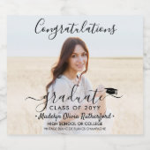 Screenshot Foto & Black Script Schaumweinetikett (Einzelnes Label)