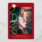 Screenshot Foto Chic Script Red Gold Announcement Folieneinladung (Vorderseite)