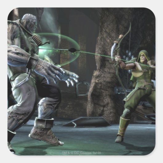 Screenshot: Grundy vs Green Arrow Quadratischer Aufkleber (Vorderseite)