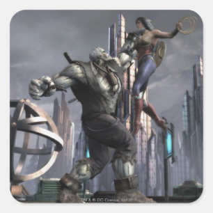 Screenshot: Grundy vs Wonder Woman Quadratischer Aufkleber