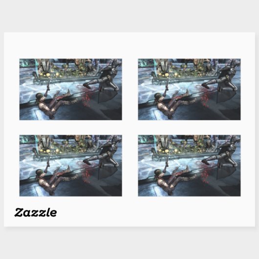 Screenshot: Harley vs Batman Rechteckiger Aufkleber (Blatt)