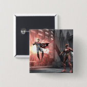 Screenshot: Superman vs Flash Button (Vorne & Hinten)