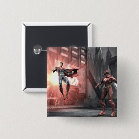 Screenshot: Superman vs Flash Button (Vorne & Hinten)