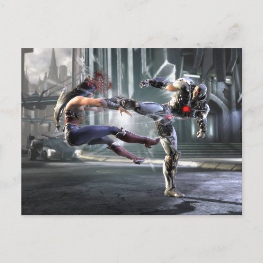 Screenshot: Wonder Woman vs Cyborg Postkarte (Vorderseite)
