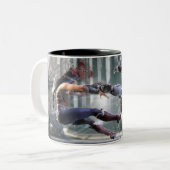 Screenshot: Wonder Woman vs Cyborg Zweifarbige Tasse (Vorderseite Links)