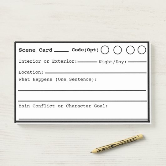 Screenwriting Scene schwarze Grenze, Post-it Klebezettel (Auf Schreibtisch)