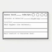 Screenwriting Scene schwarze Grenze, Post-it Klebezettel (Vorderseite)