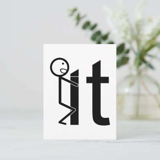 Screes It Funny Strichmännchen Geschenke Postkarte (Stehend Vorderseite)