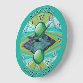 Screw 2020 - 2021-Rays auf Planeten Abstrakt Große Wanduhr (Winkel)