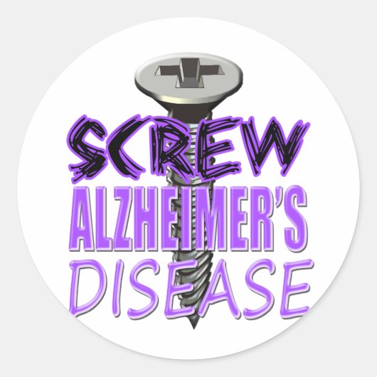 Screw Alzheimer Runder Aufkleber (Vorderseite)