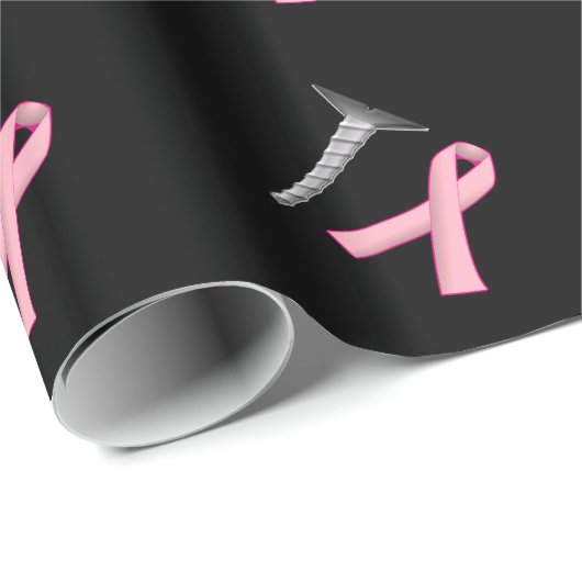 Screw Breast Cancer! Überlebender Spaß Wrapping Pa Geschenkpapier (Rolleneckpunkt)