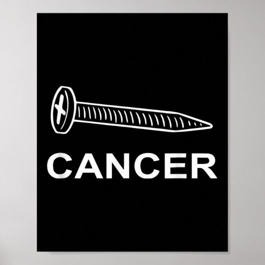 Screw Cancer Cancer Awareness Motivation  Poster (Vorne)