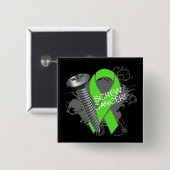 Screw Cancer - Grunge Non-Hodgkins Lymphom Button (Vorne & Hinten)