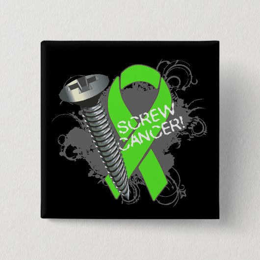 Screw Cancer - Grunge Non-Hodgkins Lymphom Button (Vorderseite)