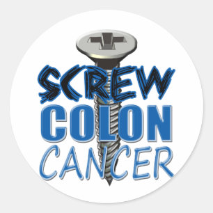 Screw Colon Cancer Runder Aufkleber
