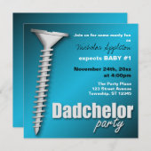 Screw(d) Blue Dadchelor-Party Einladungen (Vorne/Hinten)