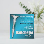 Screw(d) Blue Dadchelor-Party Einladungen (Stehend Vorderseite)